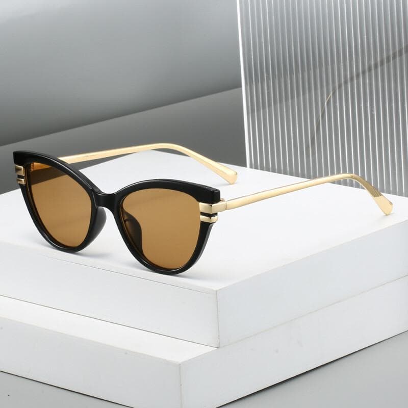 Óculos de Sol Cat Eye da Ins Fashion para Mulheres, Armação de Metal, Elegantes e Casuais para Viagens, Proteção UV400**