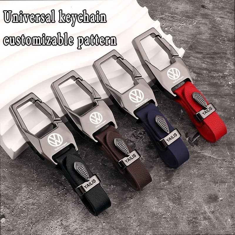 Chaveiro Criativo de Liga de Zinco e Couro para Volkswagen, Chaveiro Antiperda para Carro, Adequado para VW Polo T-cross