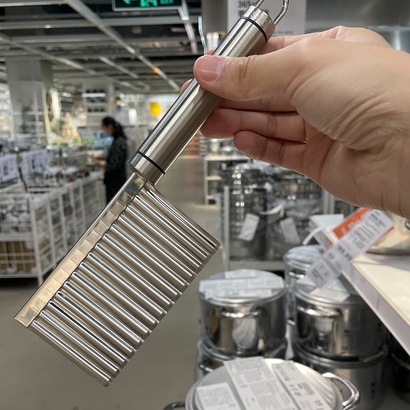 Gadget, grande uso!Faca ondulada de corte de batata em aço inoxidável 304, faca para batatas fritas, corte de vegetais,