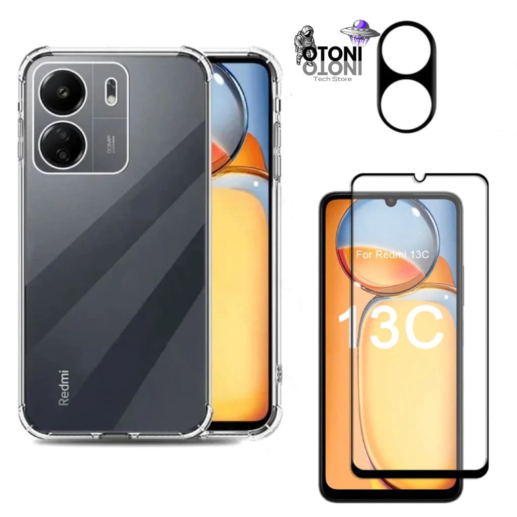 Capa Capinha Case Para 13c 5g + Pelicula Vidro + Pelicula Para Camera - Tech Otoni