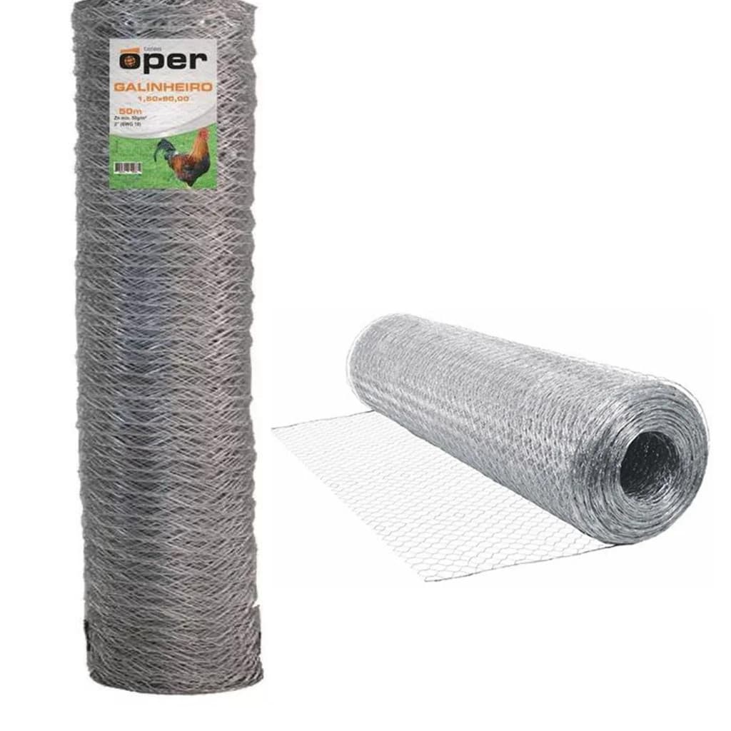 Tela Galinheiro Malha 2 Galvanizada 1,80m x 50m Ideal Para Hortas rolo lacrado oferta