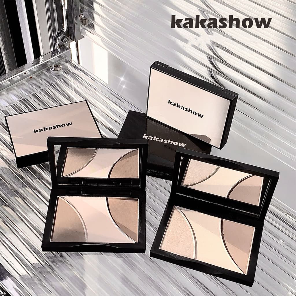 Kakashow Paleta De Contorno E Destaque 3 Em 1 Pó Iluminador Fosco Sombreamento Tons Frios Não