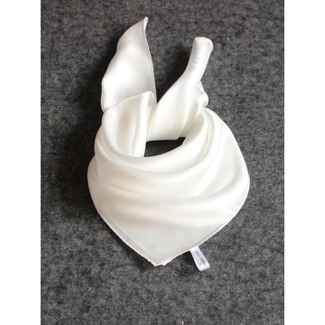 Masculino feminino estilo Natural Real seda cetim clássico branco 53/65cm pequeno médio quadrado lenço de seda amoreira