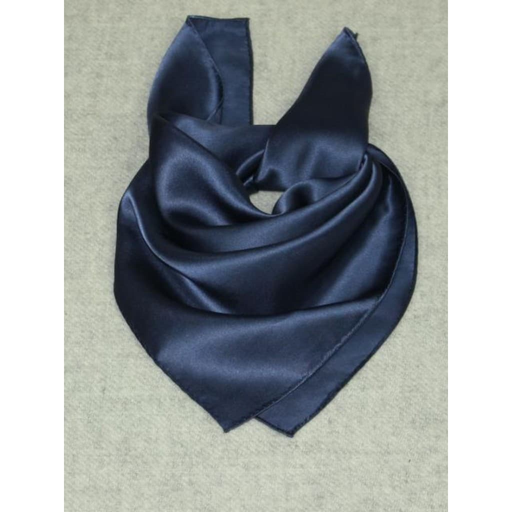Mulberry Silk Satin Homens Mulheres Clássico Cor Sólida Low-Key Azul Marinho Pequeno Médio Quadrado Lenço Lenço de Seda