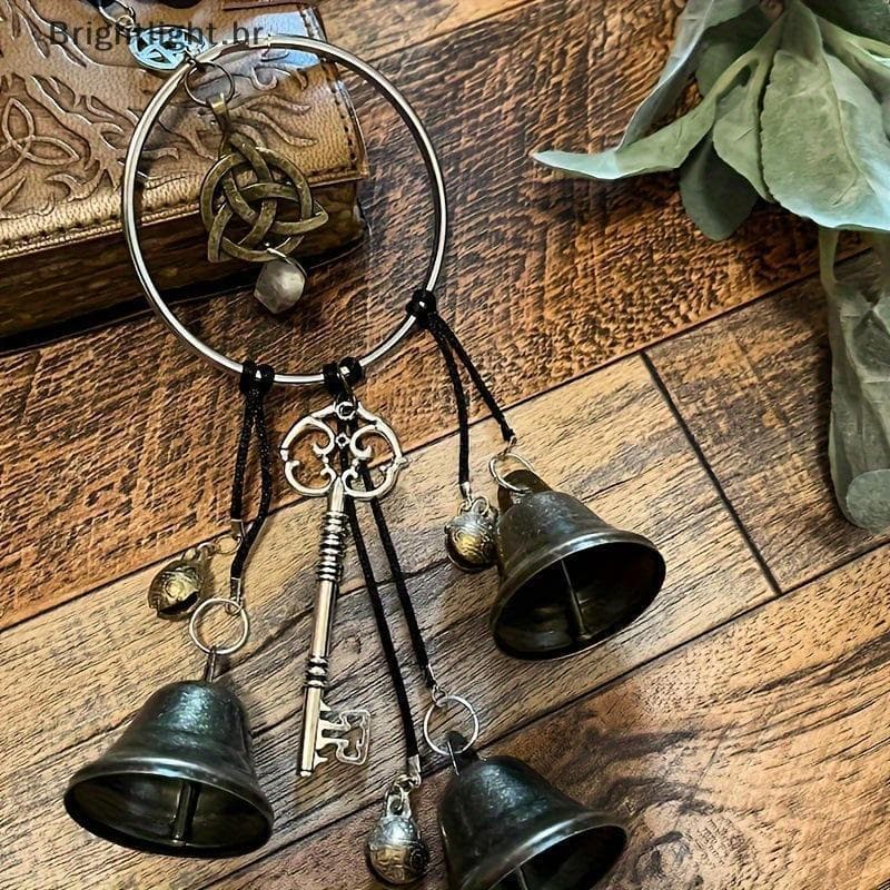 [brightlight.br] 1 Peça Maçaneta De Sino De Bruxa Pendurada Decorativa Wier Carrilhão De Vento Decoração De Casa [BR]