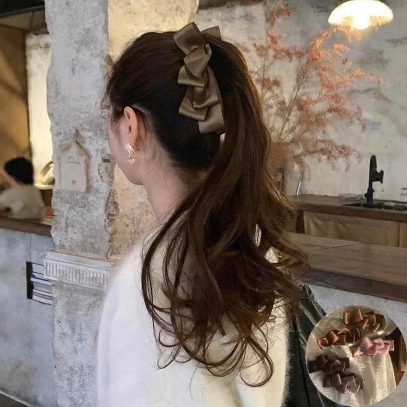 Cetim premium banana Clipe vertical grab clip Simples Grampo De Cabelo hairpin Temperamento Coreano Acessórios Para O Co