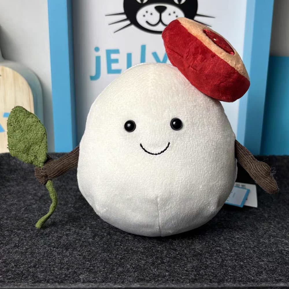 Brinquedo de pelúcia Jellycat de 12cm em formato de queijo mussellet - brinquedo coletável macio e maleável, adequado pa