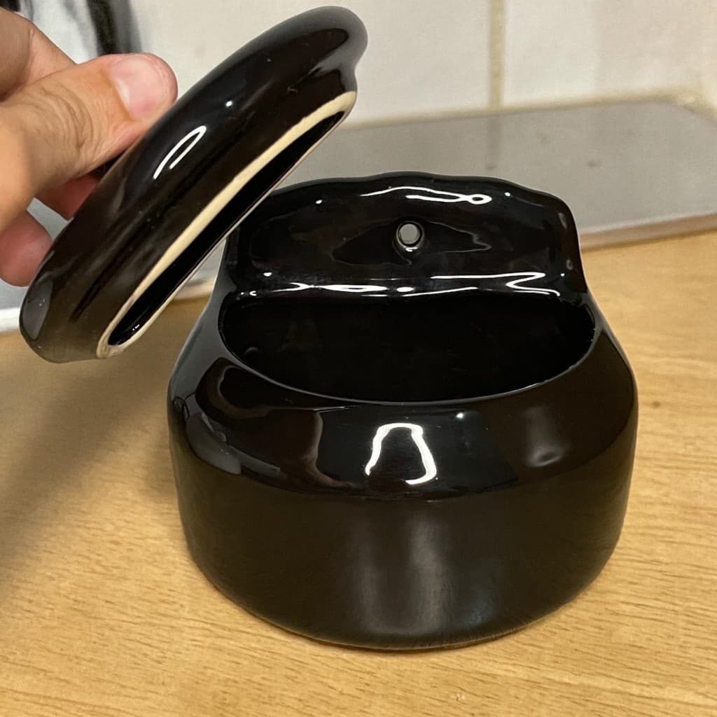 Saleiro Porta Condimentos Preto Cozinha 600g Mesa Parede