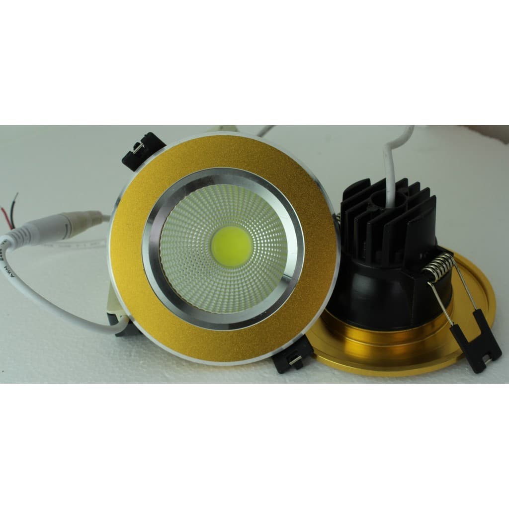 Spot de embutir de LED Cob 20w (luz branca fria) 18cm em acabamento gold Bivolt