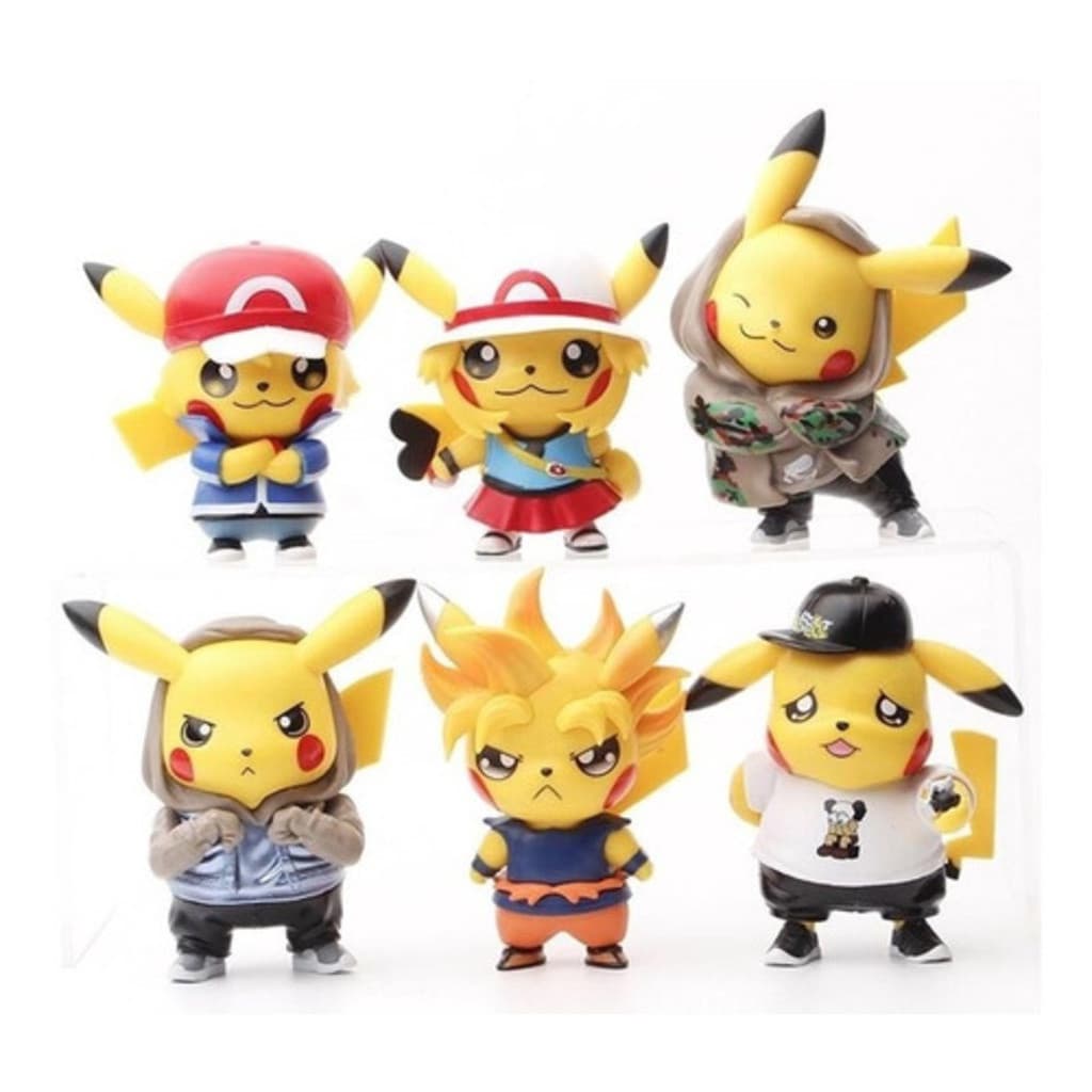 brinquedo Boneca Pokémon Pikachu Fridge Magnet Pvc Kit Com 6 Bonecos