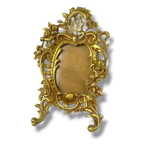 Porta Retrato Em Bronze Antigo - Relíquia Dourado Porta Retrato