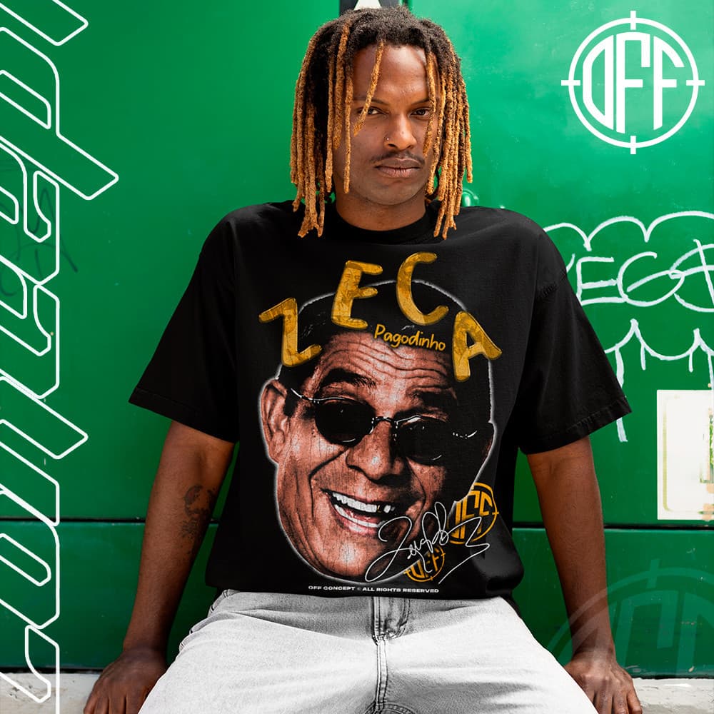 Camiseta Basica Zeca Pagodinho ferrugem cantor pagode Graphic Vintage Unissex 100% algodão