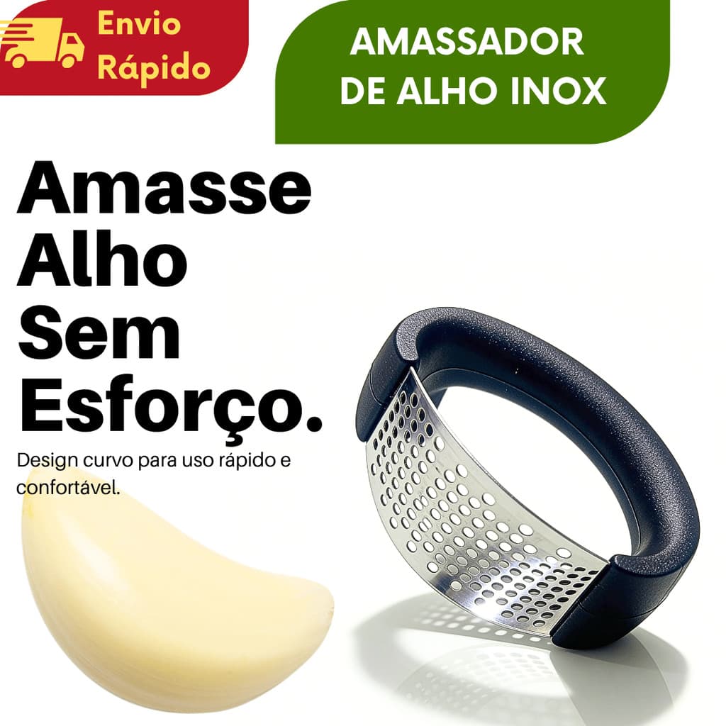 1/2/3/4 UNIDADES Espremedor De Alho Manual Inox Cabo Ergonômico Para Cozinha Restaurante Buffet