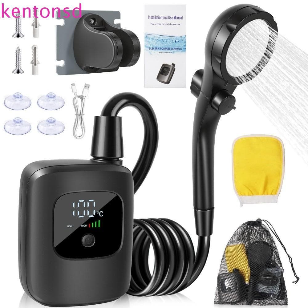 Chuveiro De Acampamento KENTONSD , Bomba De Elétrica Recarregável À Prova D'água , Kit De Cabeça Ao Ar Livre De Alta Pre
