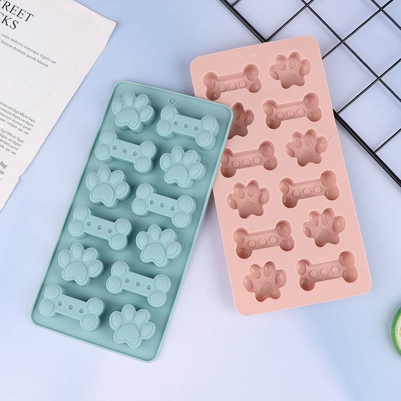 RGN Silicone Filhote De Cachorro Pata Osso Moldes Elegante Molde De Biscoito De Chocolate Para Assar Não-Sti Cão Tratar