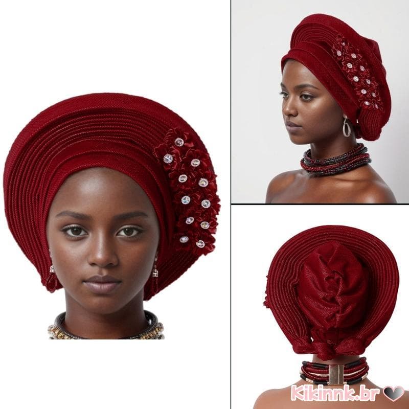 Popular Turbante Chapéu Para Seda Gorro Casamento Africano Multicamadas Cabeça Envoltório F