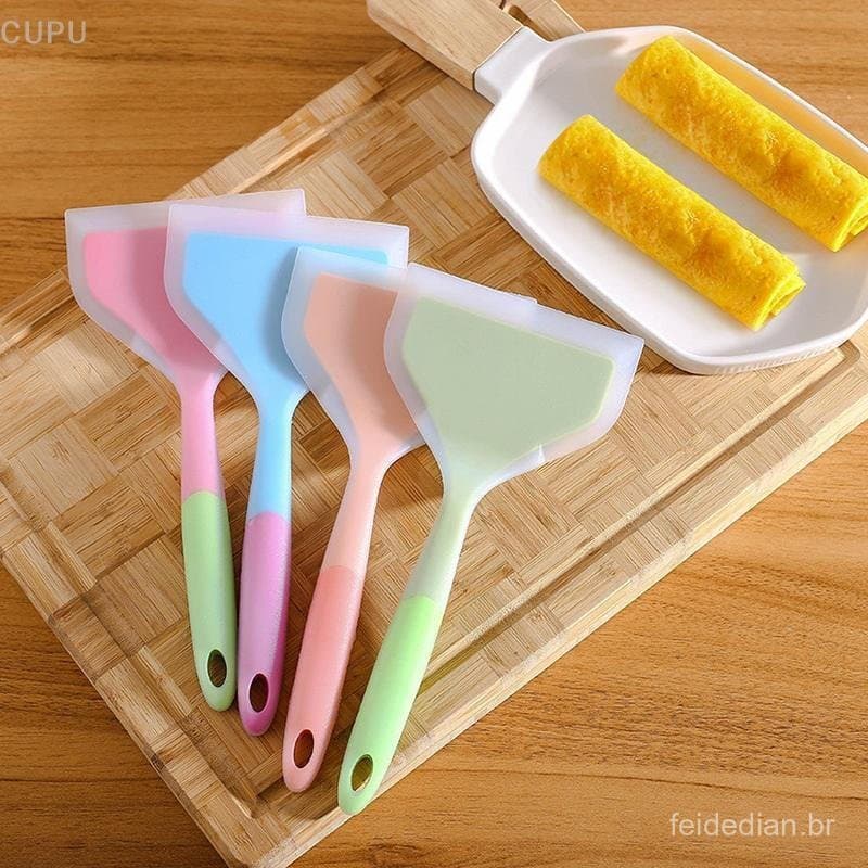 [CU] Espátula De Silicone Ferramenta Pá Antiaderente Utensílios De Cozinha Tamagoyaki Turner Omeletes Pan Turners Alimen