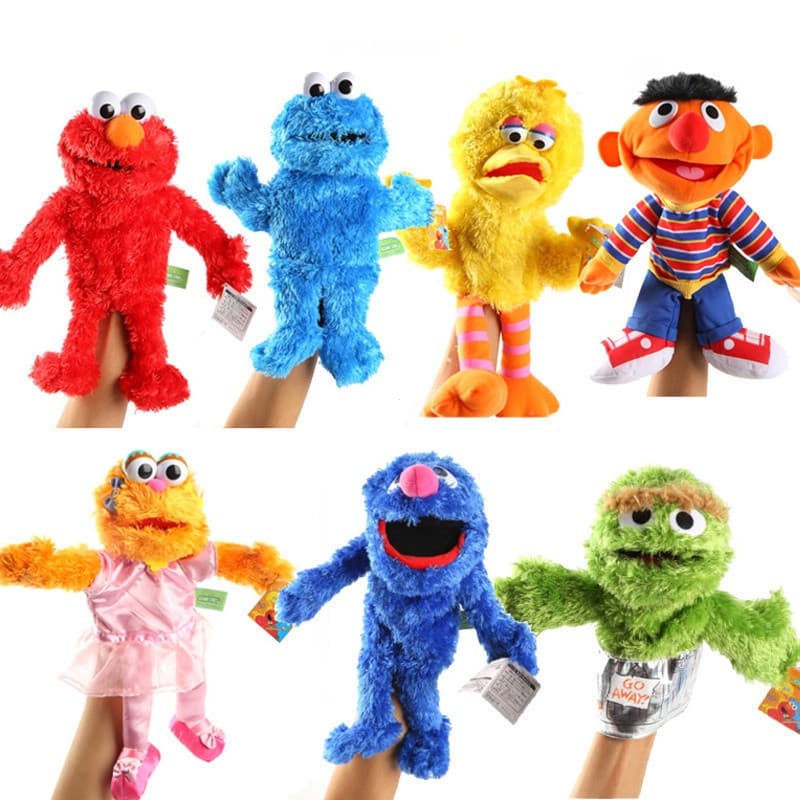 7 Estilos Fantoche De Rua Sésamo Mão Elmo Cookie Monster Ernie Plush Bonecas Recheadas Brinquedos Educativos