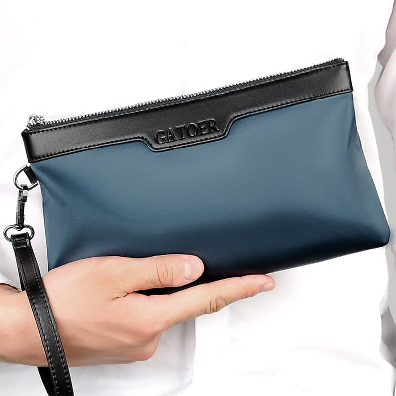 Moda masculina bolsa Oxford pano saco de embreagem Envelope lona Casual pequeno saco de pulso saco do telefone móvel sac