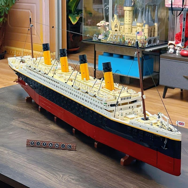Titanic blocos de construção compatíveis lego luxo cruzeiro roda ornamentos compatível lego brinquedos masculino F