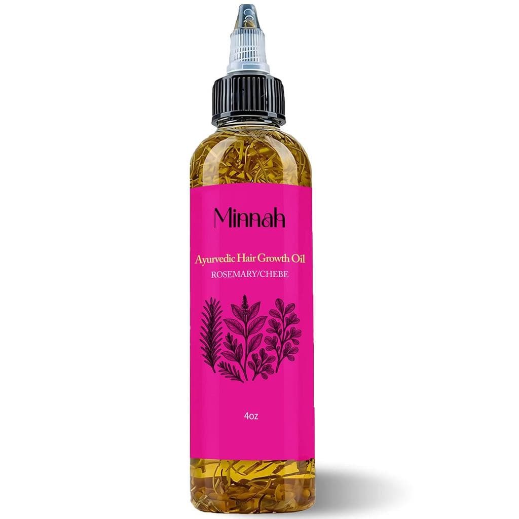 Minnah Hair Growth Oil, Extra Strength Rosemary Fenugreek Castor Oil, Natural Herbal Scalps Hair Care, Aceite de Romero