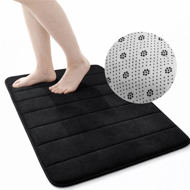 Tapete Banheiro Soft Preto Antiderrapante Absorvente 40x60cm