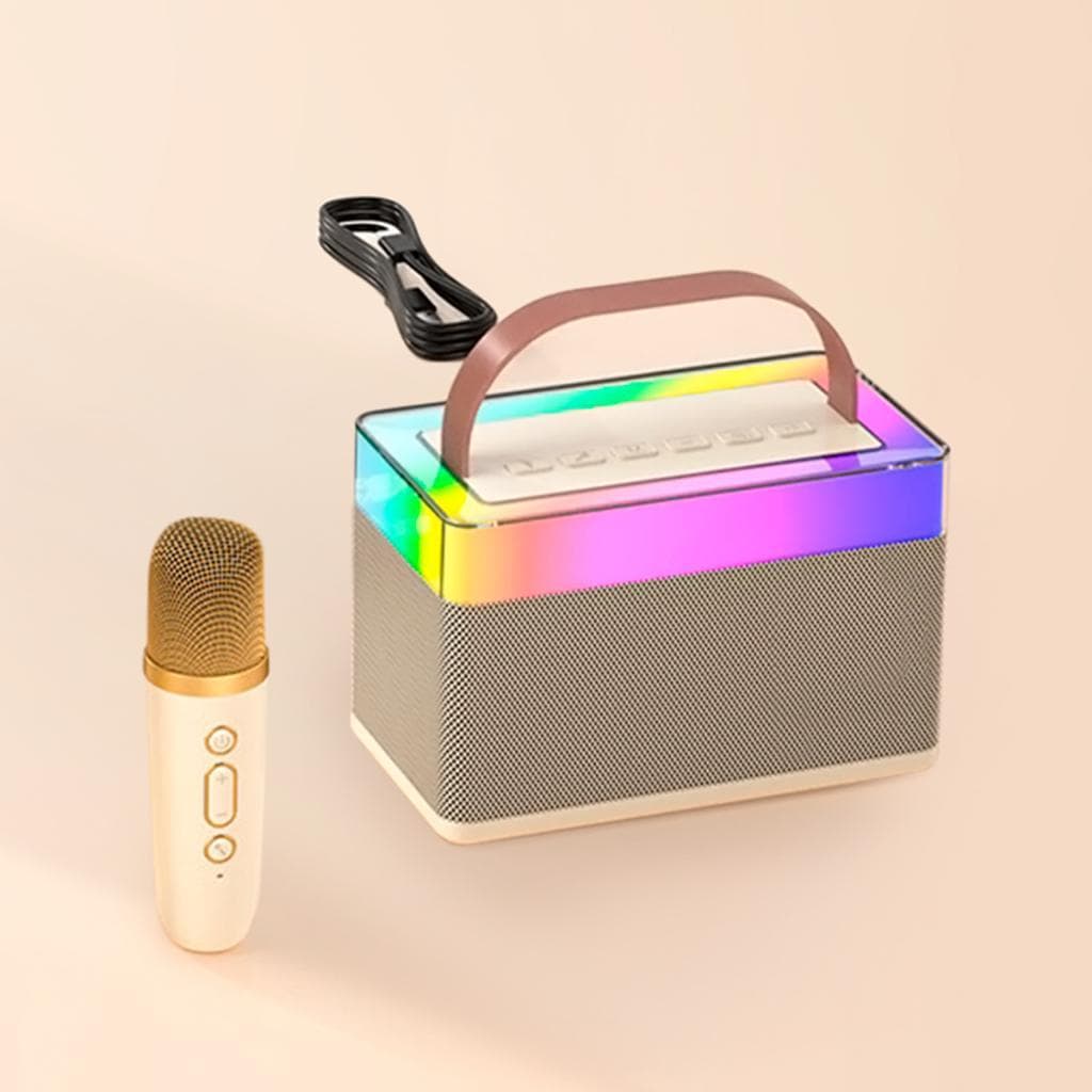 Caixa de Som Bluetooth RGB Portátil Com Microfone Sem Fio Potente Sem Fio Recarregável Xtrad MK-4000