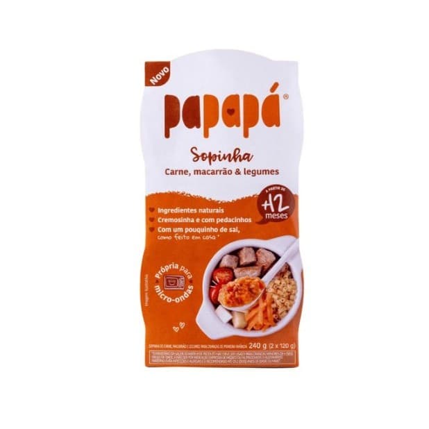 Sopinha Carne Macarrão e legumes 240g Papapá