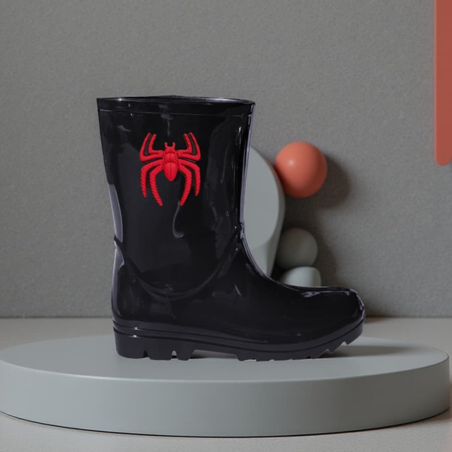 Galocha Cano Longo Botinha Infantil Masculino Kids Desenho Aranha Vermelha Confortável Promoção