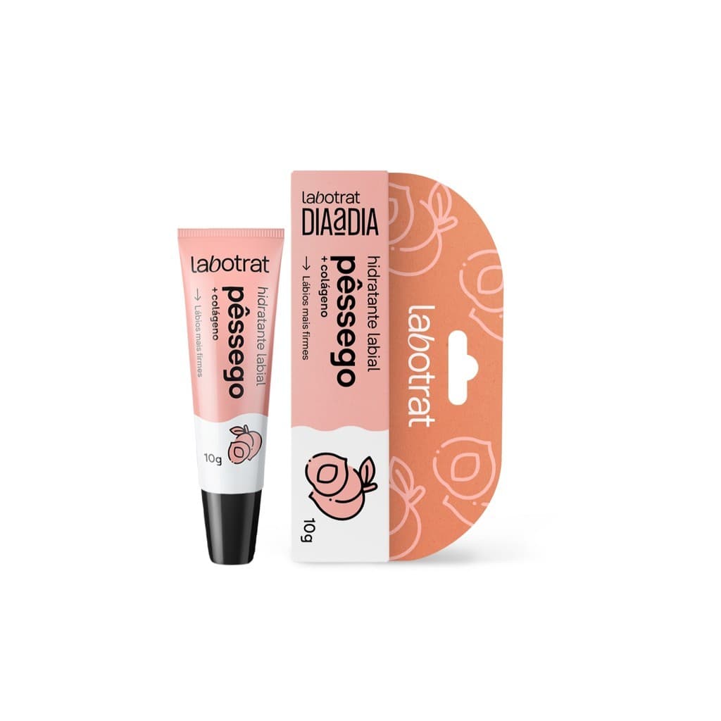 Hidratante Labial Labios Pessego Hidratação Intensa Antirressecamento Maciez Gloss Balm 10ml Bisnaga