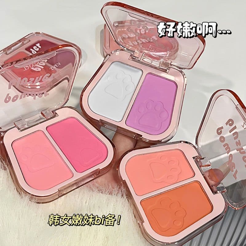 Uma placa de duas cores ~ paleta de Blush expansão psiquiatra cor fosco brilho Natural destaque duplo Rouge pêssego em p