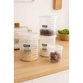 Kit 4 potes plástico tampa vedação armazenar alimentos arroz feijão cozinha
