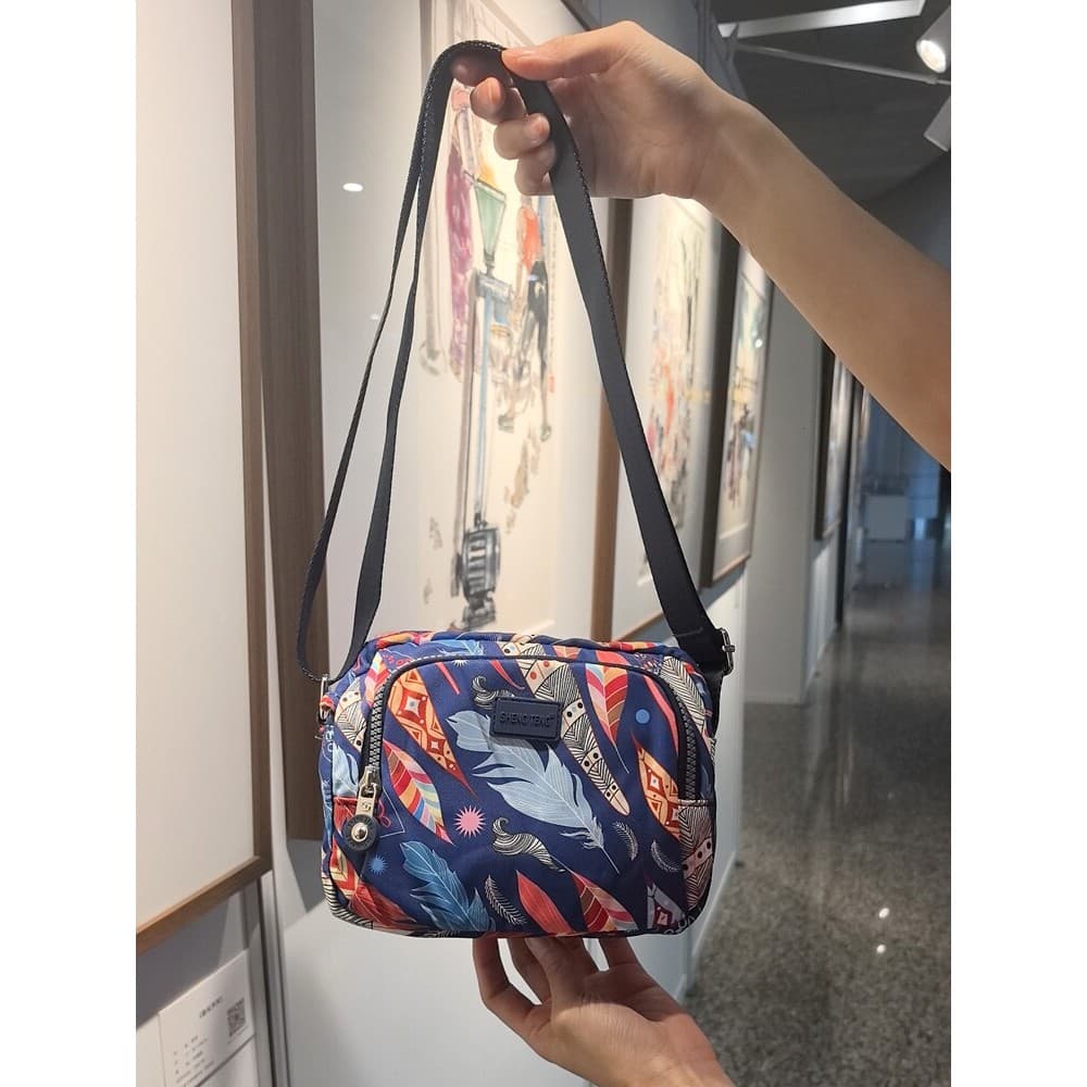 Para fora saco do telefone móvel feminino Cross-corpo novo estilo Mini pequeno saco de lona mãe Horizontal Multi-camada