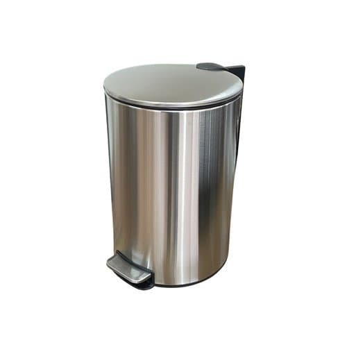 Lixeira Inox Slim 12 Litros Cinza Com Pedal Sem Toque Design Moderno