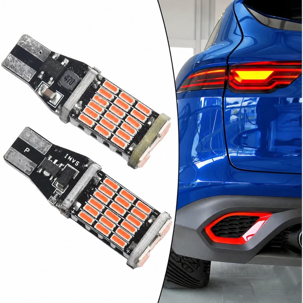 Lâmpadas Led T15 45smd 6000k Peças Vermelhas Para Carro
