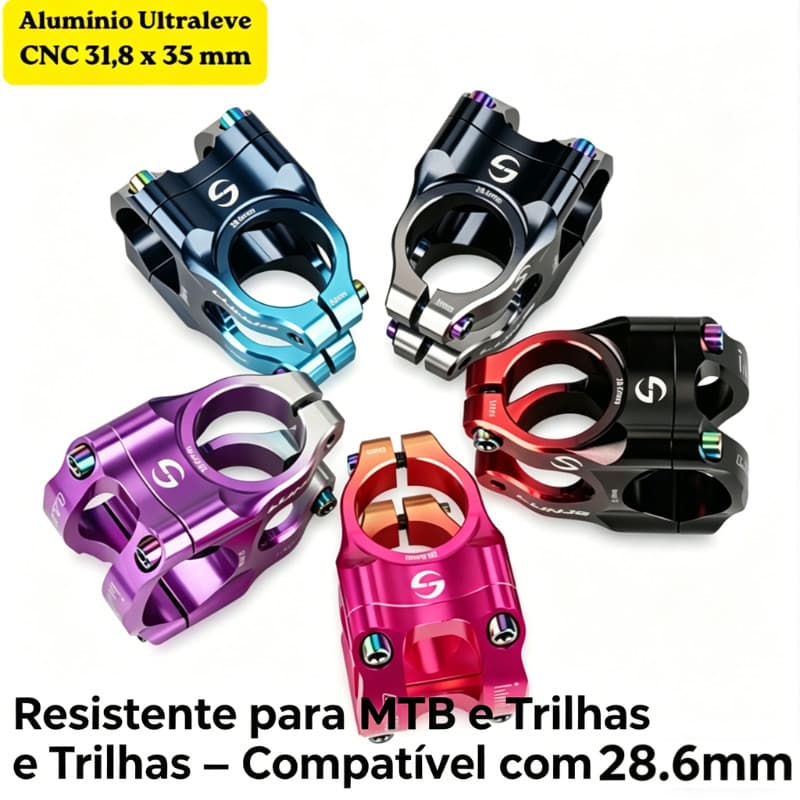 31.8*35MM Haste de Guidão Ultraleve de Alumínio para Bike MTB e Estrada, Acessório Universal