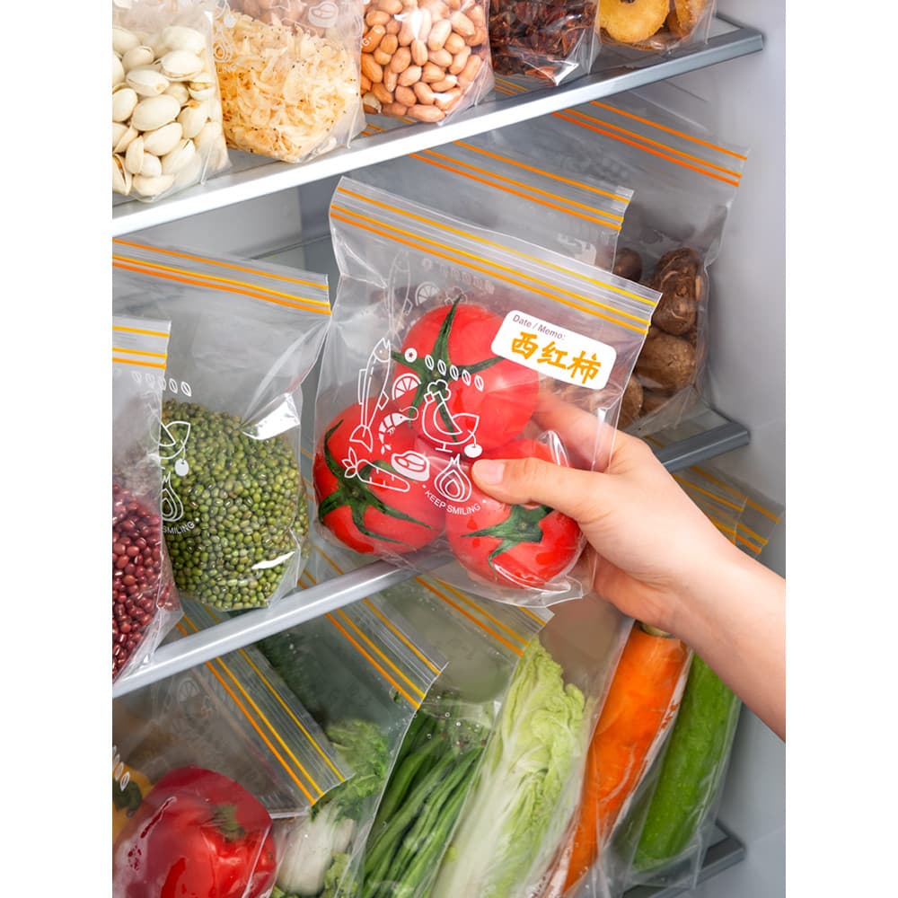 Saco selado saco de embalagem de alimentos frescos Ziplock saco de vedação de plástico doméstico engrossado geladeira ar