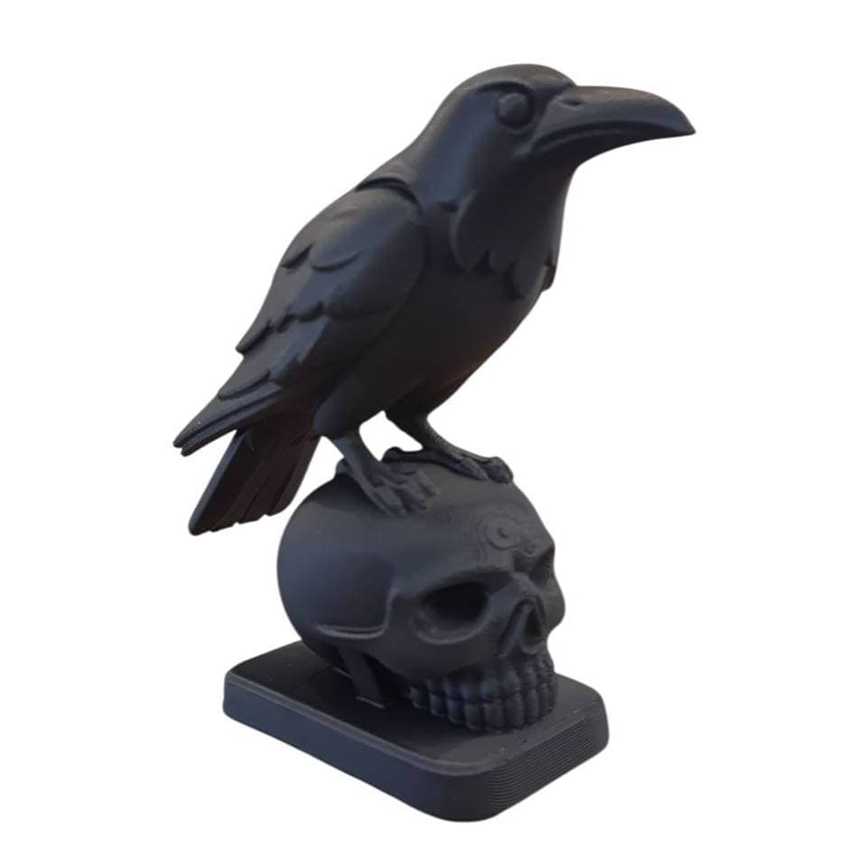 Estatua Corvo na Caveira - Decoração Ocultismo em impressão 3D