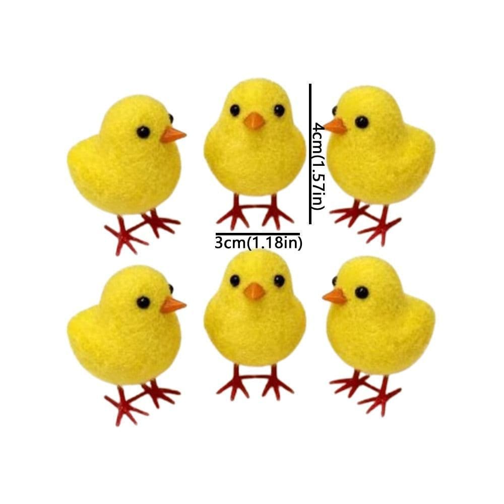EXPEN1 Ornamento De Frango De Pelúcia , Estatueta Realista De Pintinho De Páscoa Em Pé , Pintinhos Falsos Flocados De An