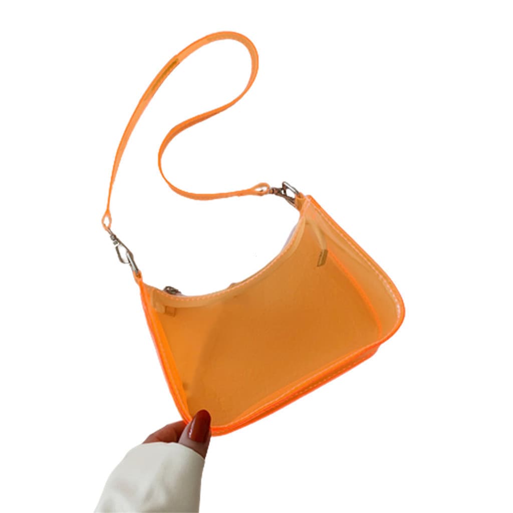 Bolsa De Ombro Feminina Sólida Transparente Crossbody De Grande Capacidade Para Cosméticos