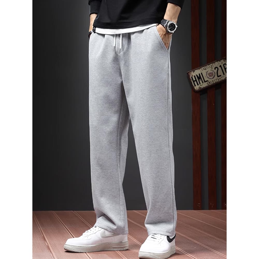 Calças esportivas masculinas cinza calças casuais masculinas soltas calças de moletom americanas calças retas verão novo