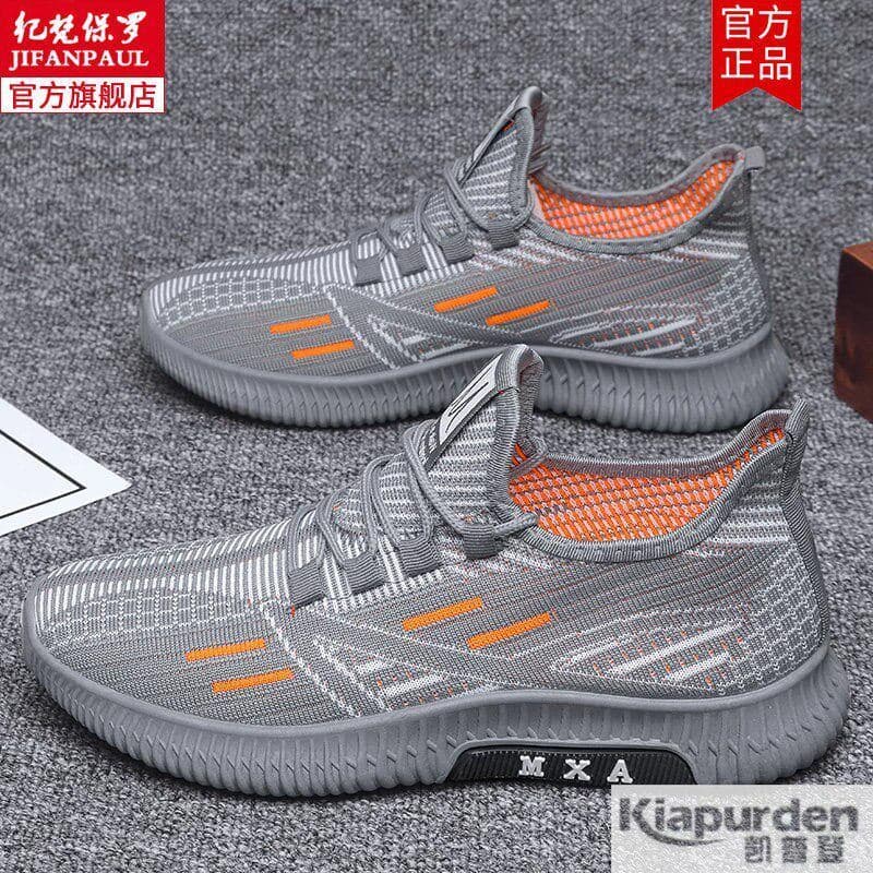 Sapatos esportivos masculinos 2025 novo estilo verão respirável fino leve Casual correndo sola macia voando tecido malha