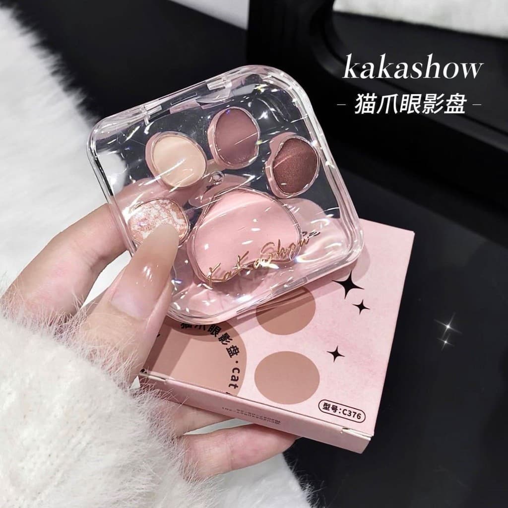 Paleta de sombras Kakashow Cat's Claw Pó fosco perolado Delicado estilo coreano Renderização de cores Deitado Silkworm B