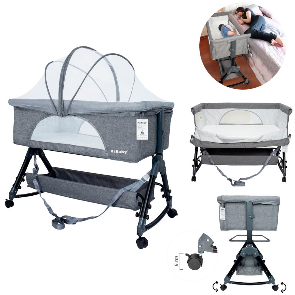 Berço Portátil Moises Co-bed Até 9 kg C/ Balanço Mosquiteiro e Cesto Luna - KaBaby