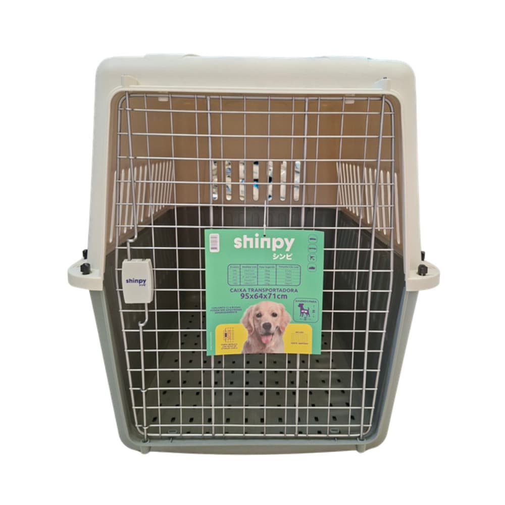 Caixa De Transporte Avião Xg Cachorro Grande Shinpy Cinza