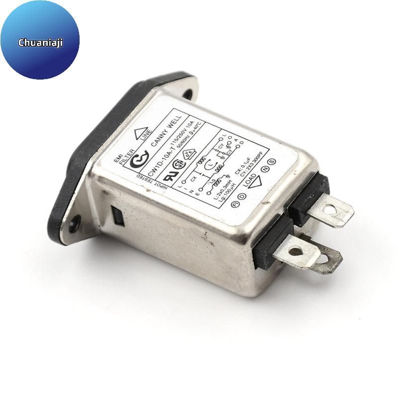Chuaniaji 1 Pcs Filtro EMI RFI AC 250 V 10A CW1D-10A-T Supressor De Ruído De Linha De Energia 0 0 BR