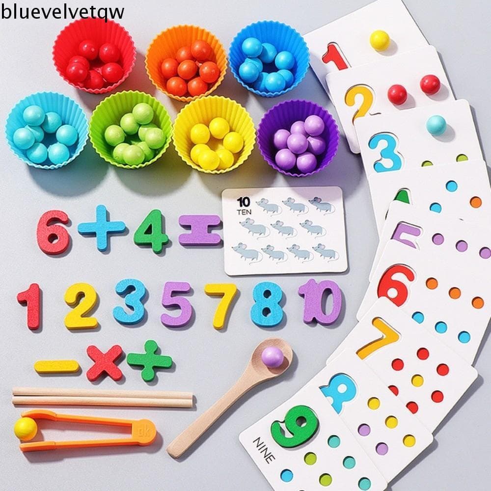 Jogo De Contas De Correspondência De Cores BLUEVELVETQW , Brinquedo Clipe Colorido , Educacional Precoce