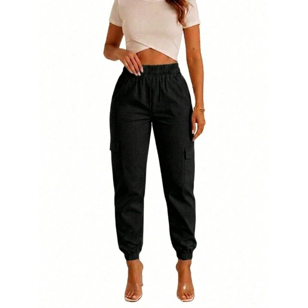 Calça Feminina Cargo Jogger Com Bolsos