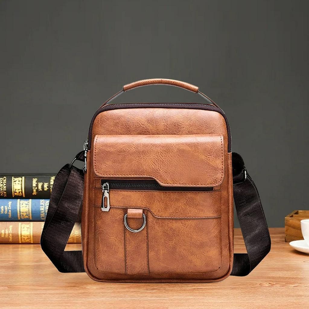 Bolsa De Viagem Para Homens De Negócios De 1 Peça 9,7 " ipad PU Couro Aba De Corpo Cruzado Sólida