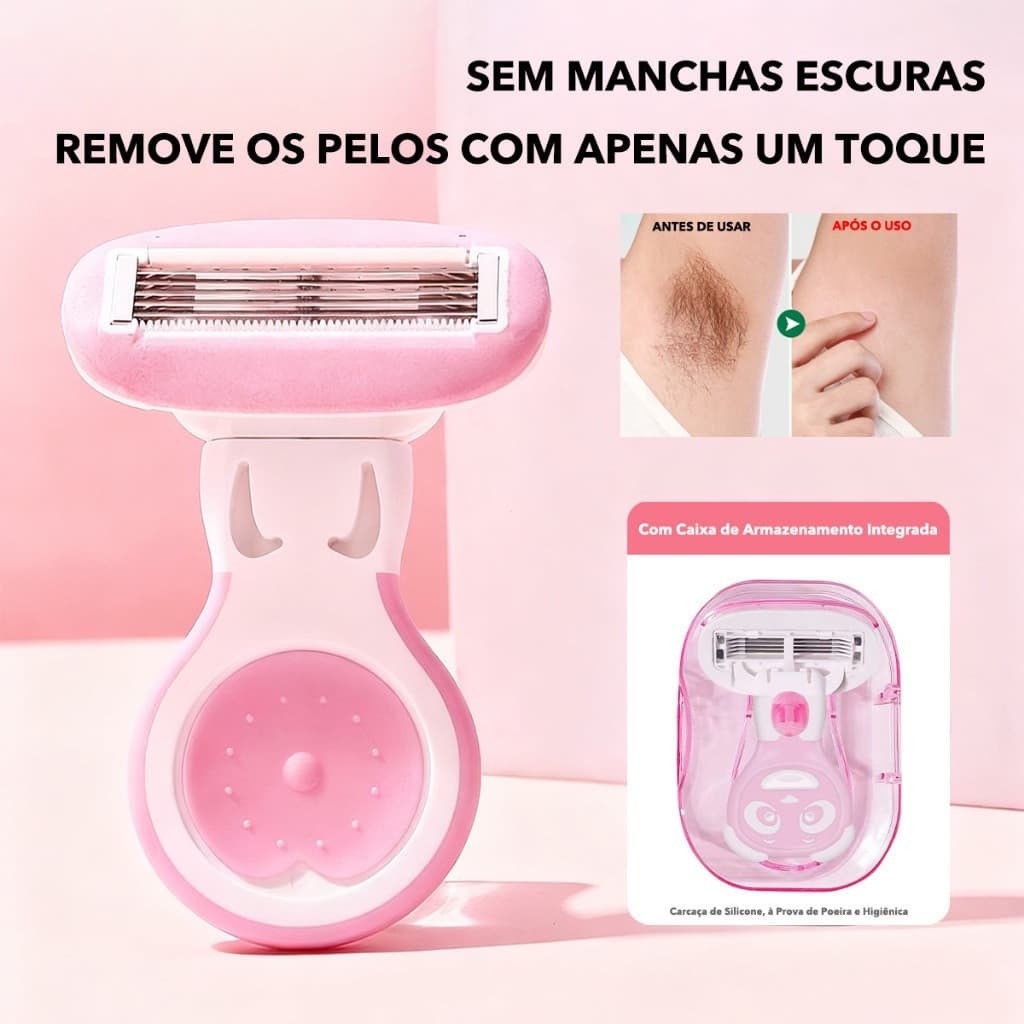 Removedor de Pelos Feminino para Pernas e Áreas Íntimas, Mini Removedor de Pelos, Fácil de Transportar